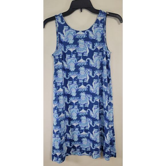 Lilly Pulitzer Dress Womens XS Elephant Print Swing Boho Coastal Beach Dress - Picture 2 of 8